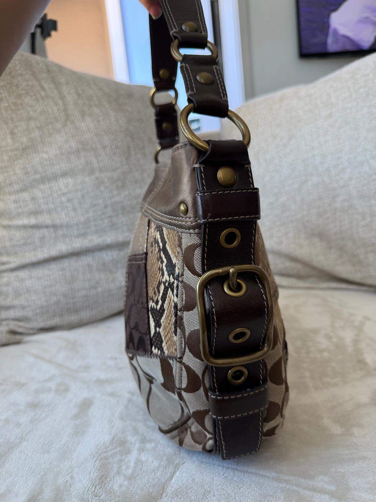 Vintage Patchwork Coach Shoulder Bag