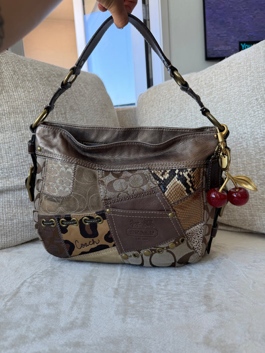 Vintage Patchwork Coach Shoulder Bag