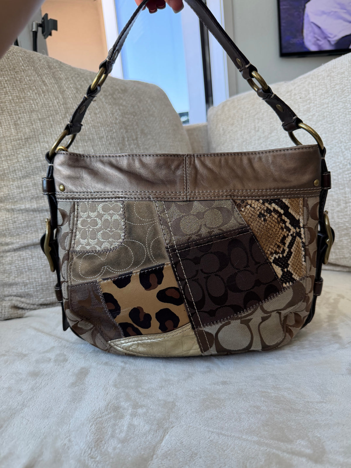 Vintage Patchwork Coach Shoulder Bag